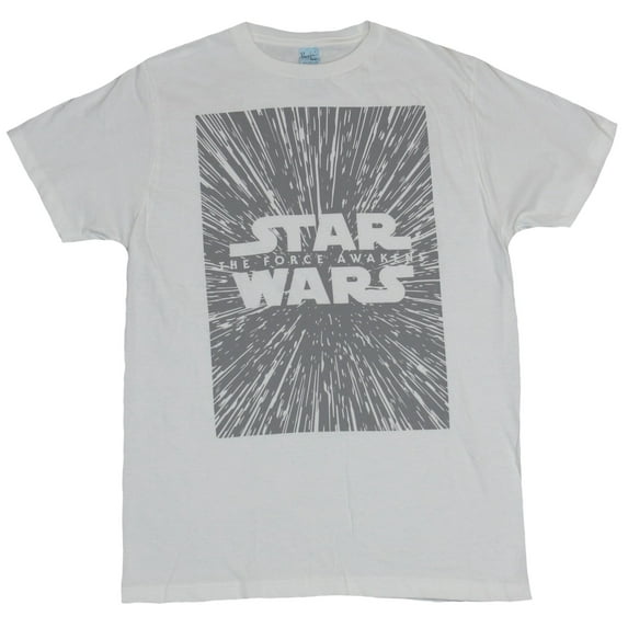 Star Wars Mens T-Shirt - The Force Awakens Gray Star Field Image (Large)