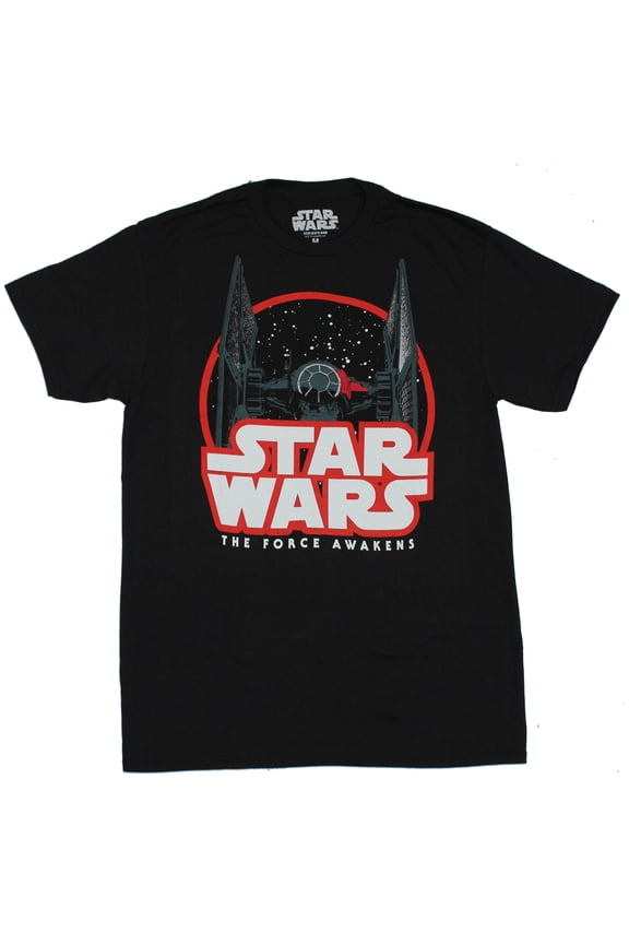 Star Wars Mens T-Shirt - The Force Awakens Tie Fighter Logo Image (Large)