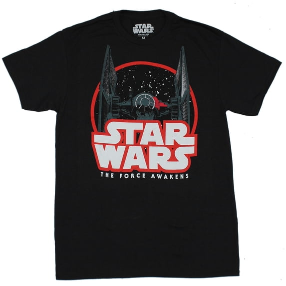 Star Wars Mens T-Shirt - The Force Awakens Tie Fighter Logo Image (Medium)