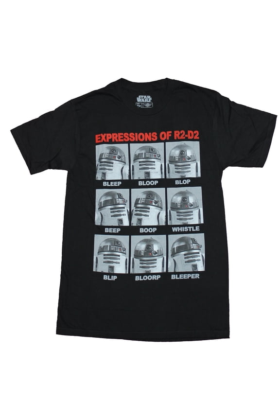 Star Wars Mens T-Shirt - The Many Expressions of R2-D2 (2X-Large)