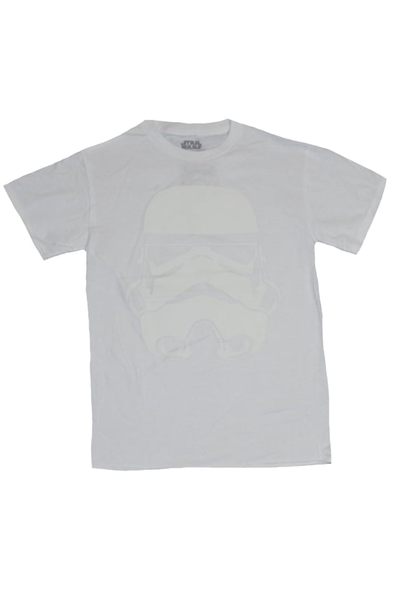 Mens T-Shirt - White Print Stormtrooper Face (Small)
