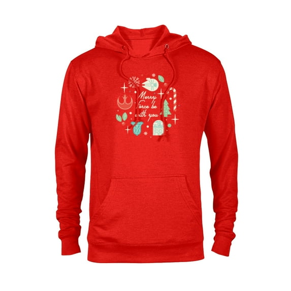 Star Wars Merry The Force Be With You - Pullover Hoodie for Adults - Customized-Red