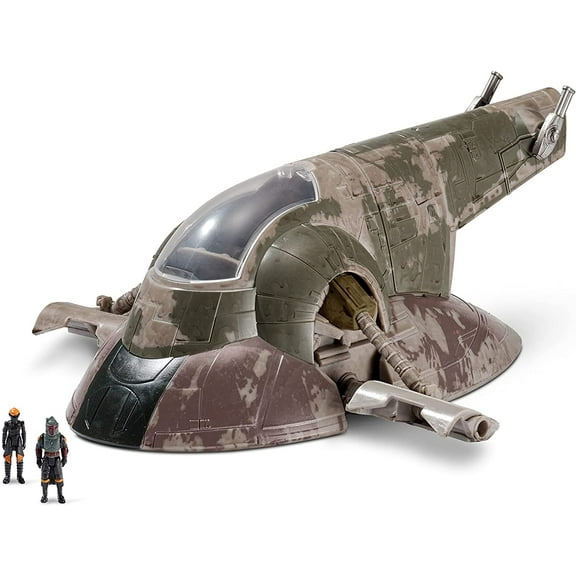 Star Wars Micro Galaxy Squadron Boba Fetts Starship - 7-Inch Starship Class Vehicle with 1-Inch Boba Fett and Fennec Shand Micro Figure Accessories