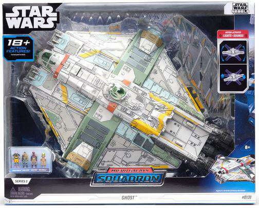 Star Wars Micro Galaxy Squadron Ghost Vehicle (Lights, Sounds & 4 Micro ...