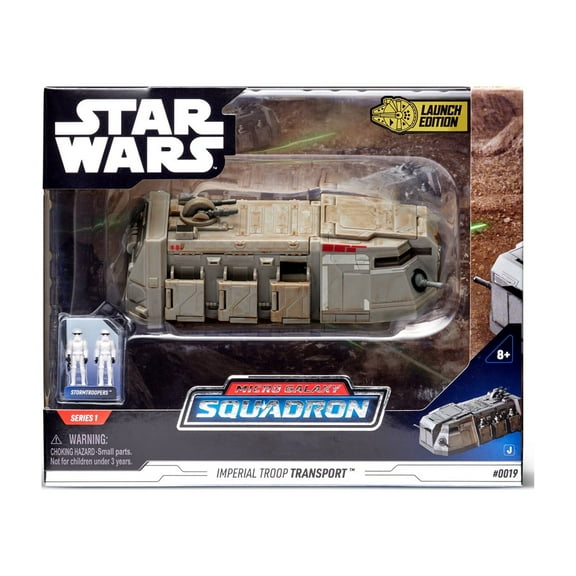 Star Wars Micro Galaxy Squadron Imperial Troop Transport - 6-Inch Walmart Exclusive Transport Class Vehicle with Two 1-Inch Micro Figure Accessories