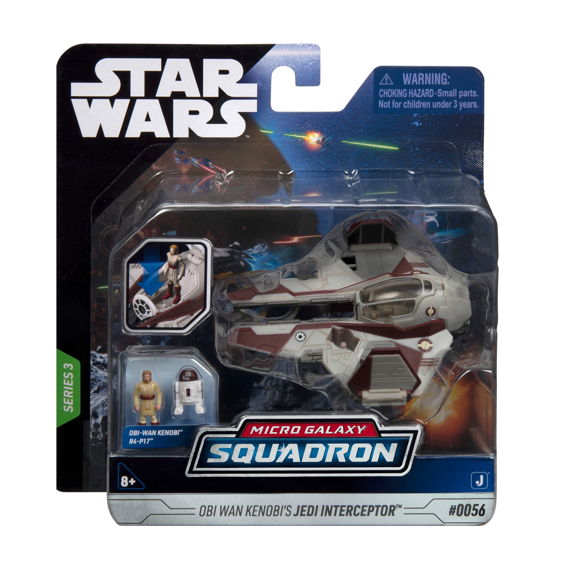 Star Wars Micro Galaxy Squadron Obi-Wan Kenobi's Jedi Interceptor Vehicle - 3  inch Light Armor Class Vehicle with Two 1 inch Figure Accessories 