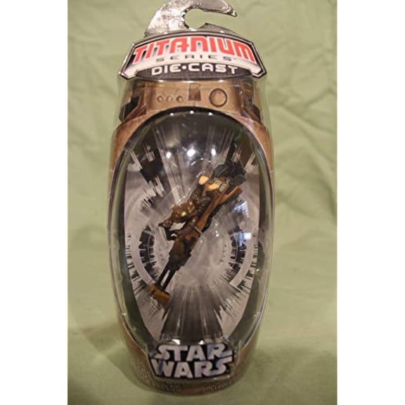 Star Wars Micro Machines Titanium Series Die-Cast Vehicle - STOLEN IMPERIAL SPEEDER BIKE WITH PAPLOO