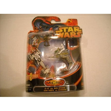 Star Wars Micro Vehicles AT-RT and Barc Speeder With Clone Trooper and Chewbacca