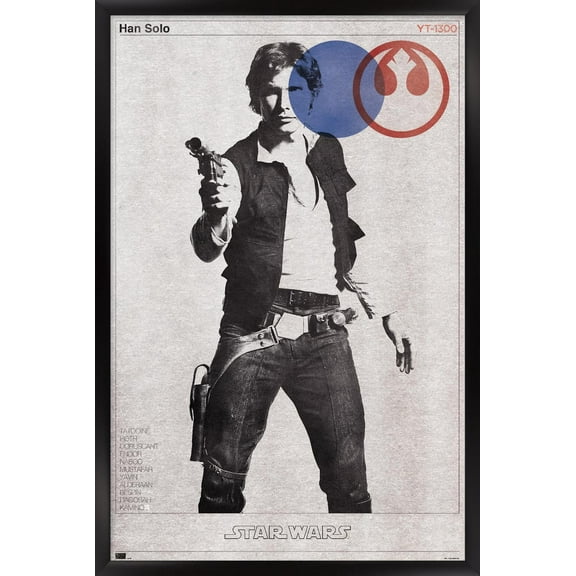 Star Wars: Mid-century Modern - Han Solo Wall Poster, 22.375" x 34" Framed