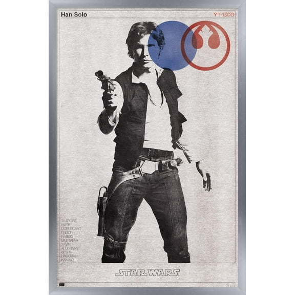 Star Wars: Mid-century Modern - Han Solo Wall Poster, 22.375" x 34" Framed