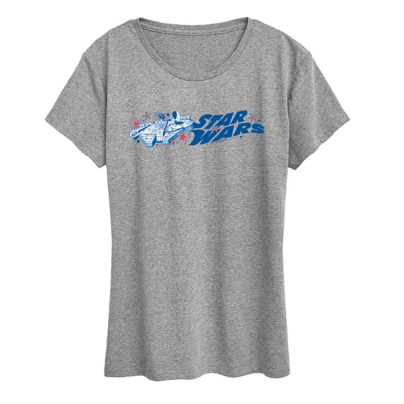 Star Wars - Millennium Falcon Red White Blue Stars - Women's Short Sleeve Graphic T-Shirt