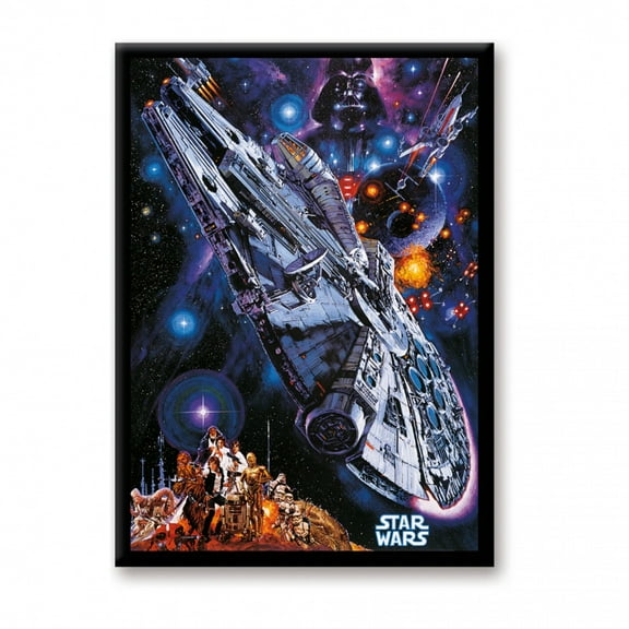 Star Wars Millenium Falcon Retro Comic Poster Magnet