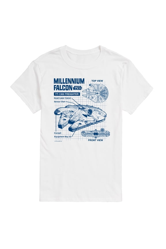 - Millennium Falcon Schematic - Men's Short Sleeve Tee