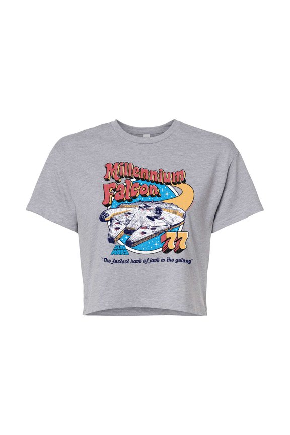 - Millennium Falcon '77 - Juniors Cropped Tee