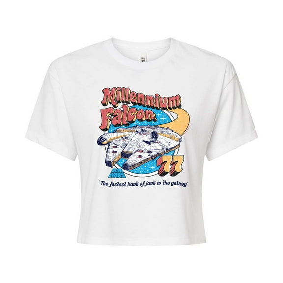 Star Wars - Millennium Falcon '77 - Juniors Cropped Tee
