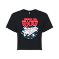 thumbnail image 1 of Star Wars - Millennium Falcon Americana - Juniors Cropped Tee, 1 of 5