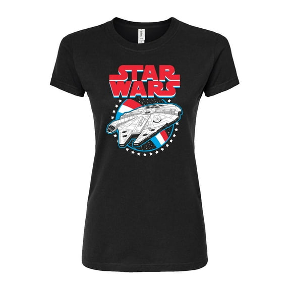 Star Wars - Millennium Falcon Americana - Juniors Fitted Tee