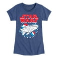 thumbnail image 1 of Star Wars - Millennium Falcon Americana - Toddler And Youth Girls Fitted Short Sleeve Graphic T-Shirt, 1 of 5