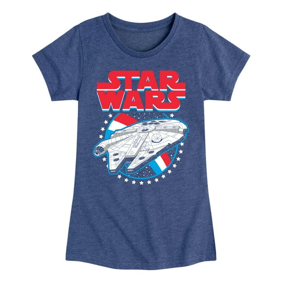 Star Wars - Millennium Falcon Americana - Toddler And Youth Girls Fitted Short Sleeve Graphic T-Shirt