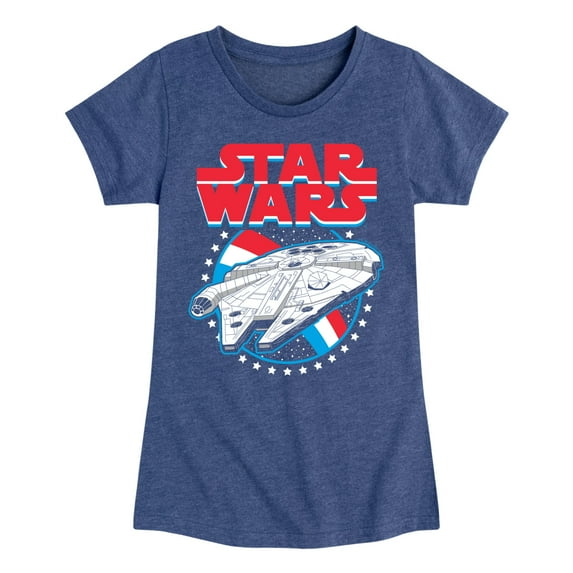 Star Wars - Millennium Falcon Americana - Toddler And Youth Girls Fitted Short Sleeve Graphic T-Shirt