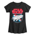thumbnail image 1 of Star Wars - Millennium Falcon Americana - Toddler And Youth Girls Fitted Short Sleeve Graphic T-Shirt, 1 of 5