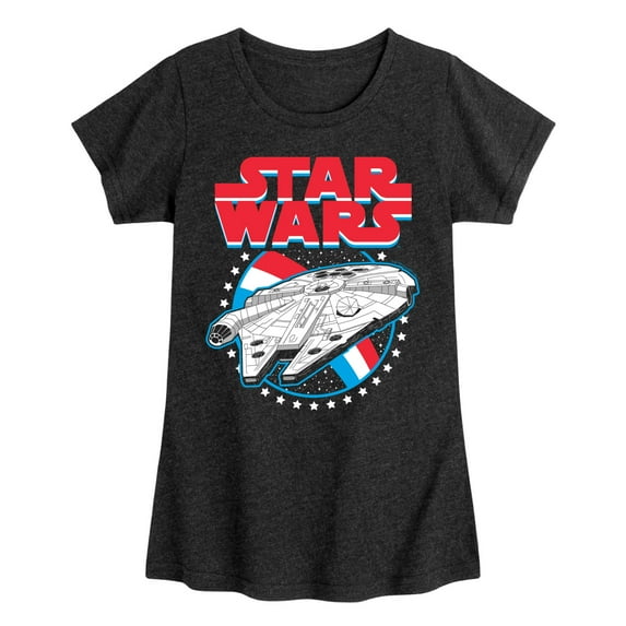 Star Wars - Millennium Falcon Americana - Toddler And Youth Girls Fitted Short Sleeve Graphic T-Shirt
