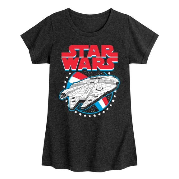 Star Wars - Millennium Falcon Americana - Toddler And Youth Girls Fitted Short Sleeve Graphic T-Shirt