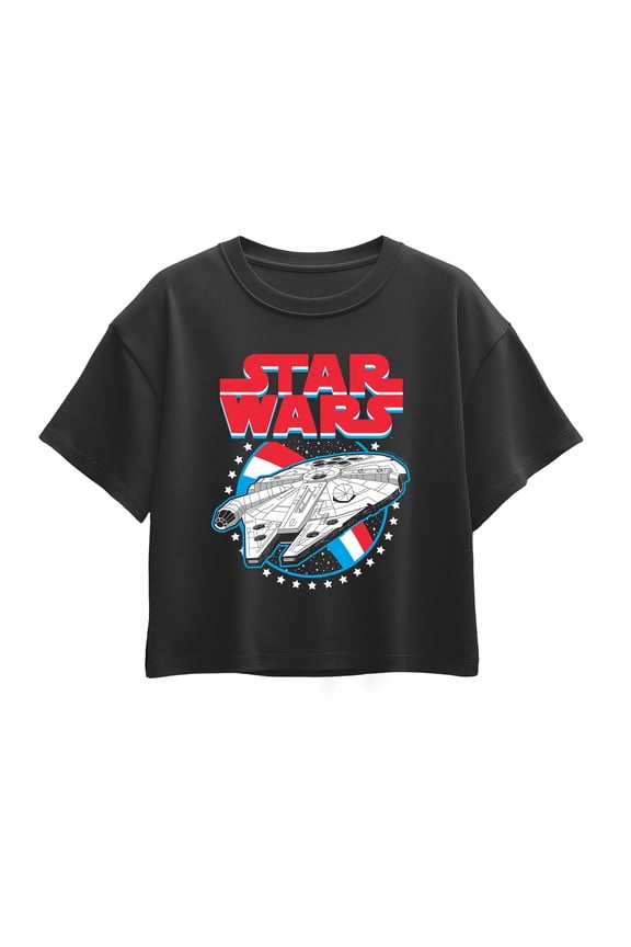 - Millennium Falcon Americana - Youth Girls Boxy T-Shirt