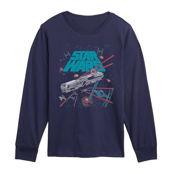 Star Wars - Millennium Falcon Battle - Youth Boys Long Sleeve Graphic T-Shirt
