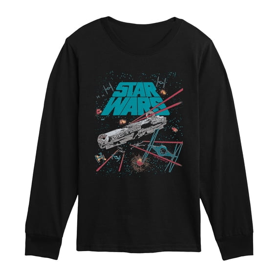 Star Wars - Millennium Falcon Battle - Youth Boys Long Sleeve Graphic T-Shirt