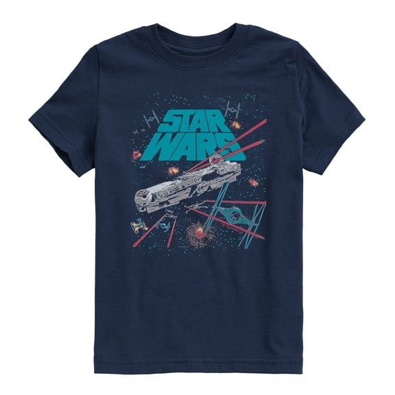Star Wars - Millennium Falcon Battle - Youth Boys Short Sleeve Graphic T-Shirt