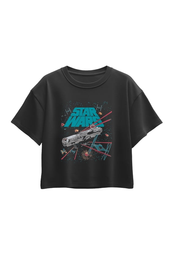 - Millennium Falcon Battle - Youth Girls Boxy T-Shirt