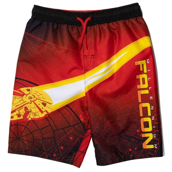 Star Wars Millennium Falcon Big Boys Swim Trunks Bathing Suit Little Kid to Big Kid
