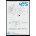 thumbnail image 1 of Star Wars Millennium Falcon Blueprint Laminated & Framed Poster (24 x 36), 1 of 1