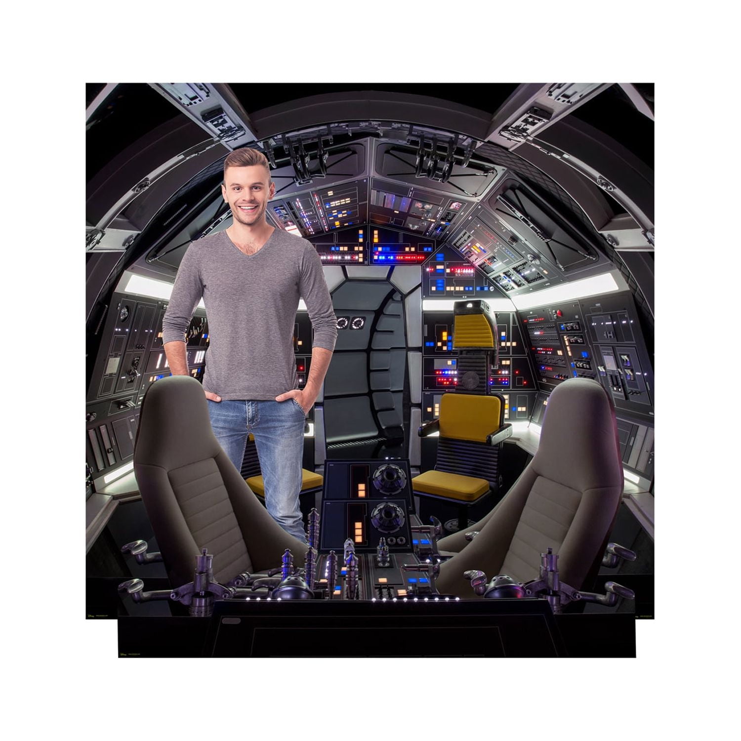 Star Wars Millennium Falcon Cockpit Cardboard Stand-Up Backdrop