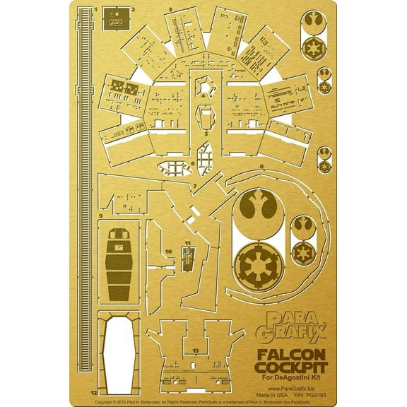 Star Wars - Millennium Falcon Cockpit Photoetch for DeAgostini Subscription Kit - PGX193 ParaGrafix