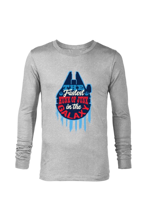 Millennium Falcon Fastest Hunk of Junk USA - Long Sleeve T-Shirt for Men - Customized-Athletic Heather