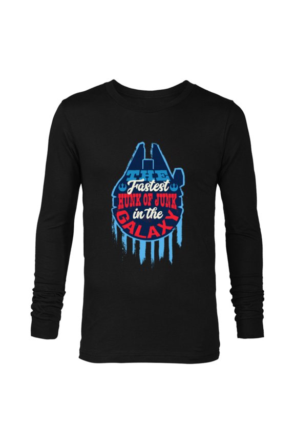 Millennium Falcon Fastest Hunk of Junk USA - Long Sleeve T-Shirt for Men - Customized-Black