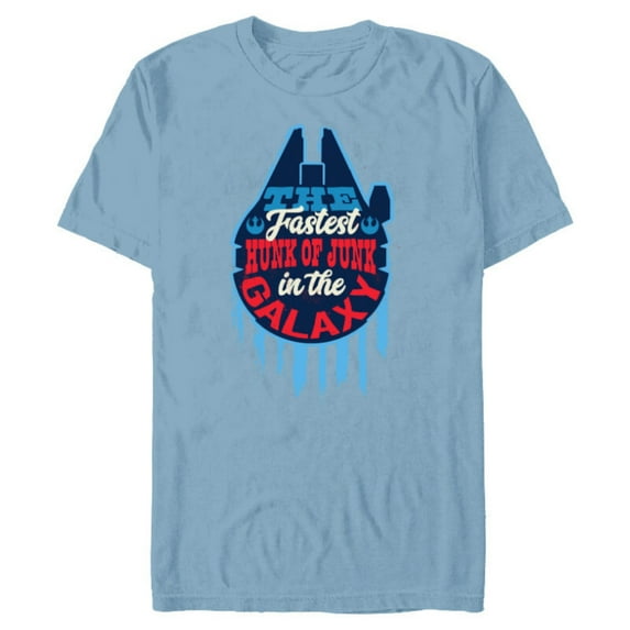 Star Wars Millennium Falcon Fastest Hunk of Junk USA - Short Sleeve Blended T-Shirt for Adults - Customized-Ocean Blue