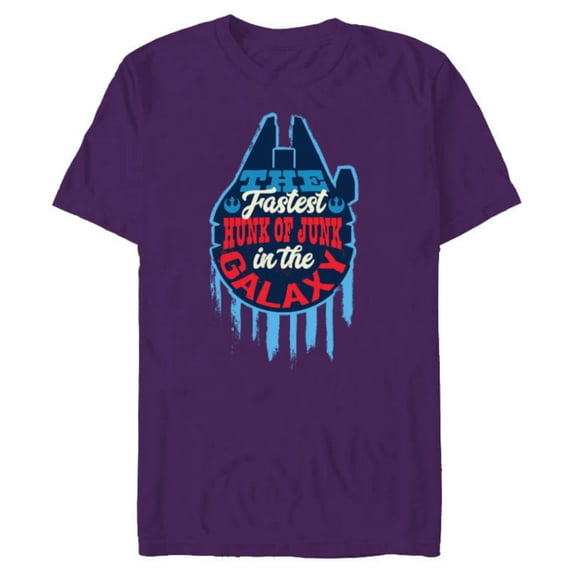 Star Wars Millennium Falcon Fastest Hunk of Junk USA - Short Sleeve Blended T-Shirt for Adults - Customized-Purple