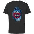 thumbnail image 1 of Star Wars Millennium Falcon Fastest Hunk of Junk USA - Short Sleeve Cotton T-Shirt for Adults - Customized-Black, 1 of 5