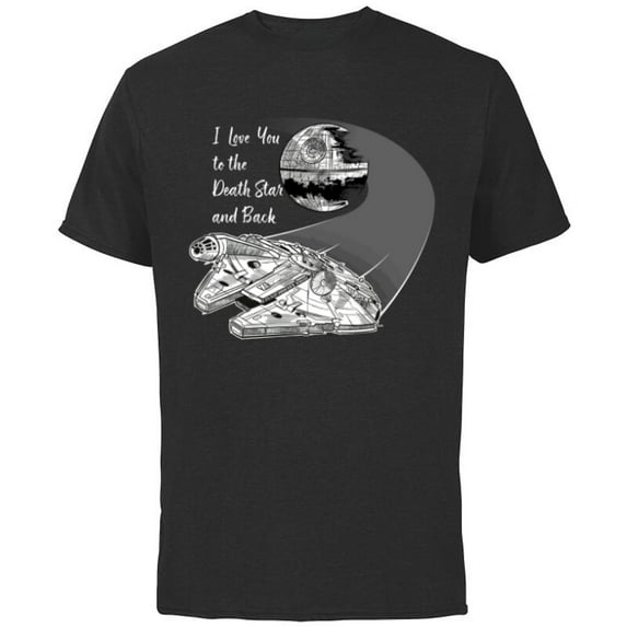 Star Wars Millennium Falcon I Love You Valentine’s Wedding - Short Sleeve Cotton T-Shirt for Adults - Customized-Black