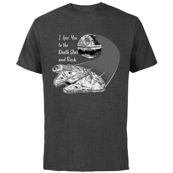 Star Wars Millennium Falcon I Love You Valentine’s Wedding - Short Sleeve Cotton T-Shirt for Adults - Customized-Charcoal