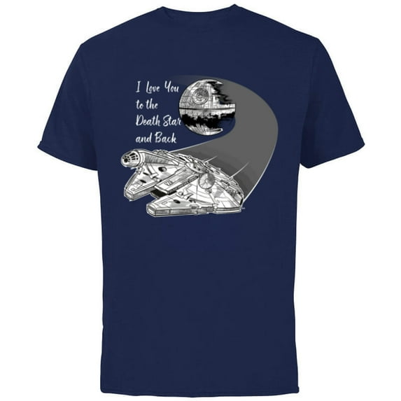 Star Wars Millennium Falcon I Love You Valentine’s Wedding - Short Sleeve Cotton T-Shirt for Adults - Customized-Navy