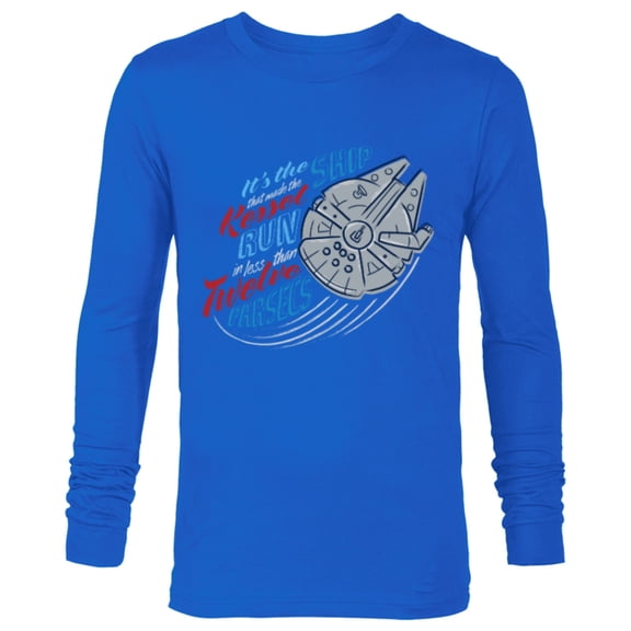 Star Wars Millennium Falcon Kessel Run in 12 Parsecs USA - Long Sleeve T-Shirt for Men - Customized-Navy