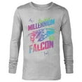 thumbnail image 1 of Star Wars Millennium Falcon Neon - Long Sleeve T-Shirt for Men - Customized-Athletic Heather, 1 of 5