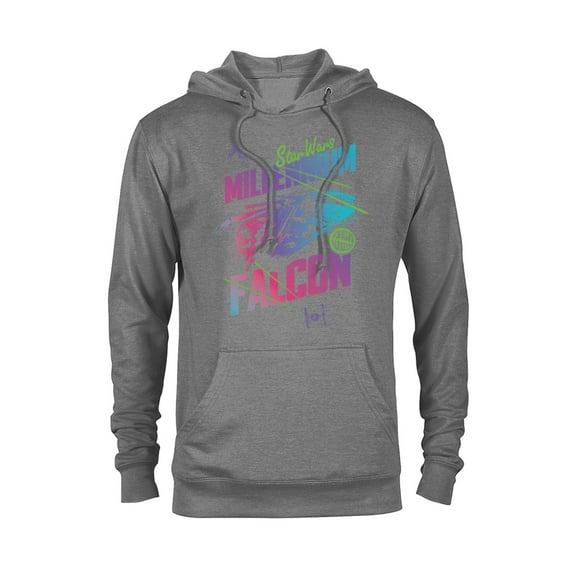 Star Wars Millennium Falcon Neon - Pullover Hoodie for Adults - Customized-Graphite Heather