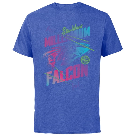 Star Wars Millennium Falcon Neon - Short Sleeve Cotton T-Shirt for Adults - Customized-Royal Heather
