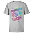 thumbnail image 1 of Star Wars Millennium Falcon Neon - Short Sleeve T-Shirt for Kids - Customized-Athletic Heather, 1 of 5