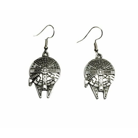 Star Wars Millennium Falcon Pewter Finish French Wire Earrings